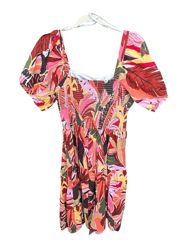 Crystal Sky Boho Plus Size Puff Sleeve Midi Dress Multicolor Floral Print 1X - Image 3