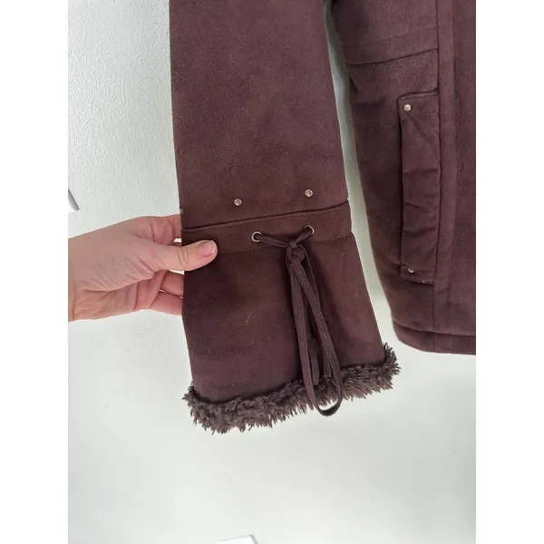 Vtg Penny Lane Jacket Coat Size M Y2K Boho Indie Faux Fur Lined 90’s Bro…​​​​ - Image 3