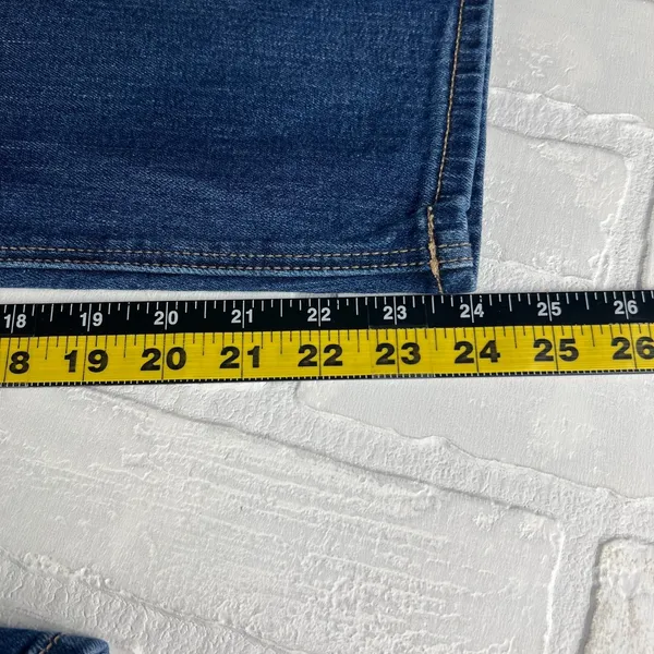 American Eagle Vintage Hi Rise Jeans Womens 12S Short Denim Blue Button Fly‎ - Image 12