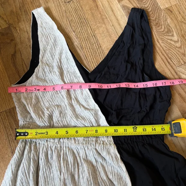 Maeve Anthropologie Colorblock Midi Dress Black Beige Smocked‎ Waist Womens M - Image 7