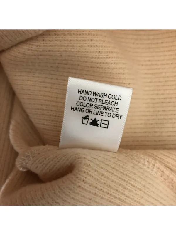 Kirious Womens Sweater Pleated Sleeve Mock Neck Ribbed Knit Boxy Beige Size XS - Image 5