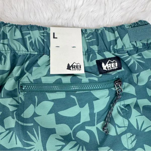REI CO-OP Womens Trailmade Amphib Shorts Large Green Teal Hiking Outdoor Swim - Image 5