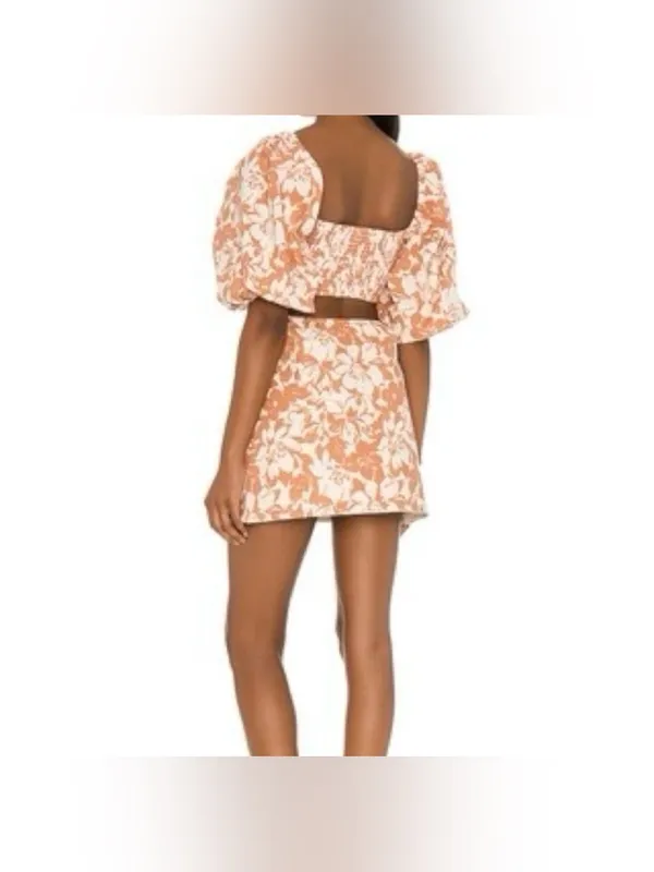 Lovers‎ + Friends Kacey Mini Dress in Carmel Brown Floral Print Size xs - Image 2