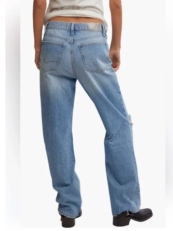 NWT Free People Holly Ripped Bootcut Jeans 28, CAMBRIDGE - Image 2