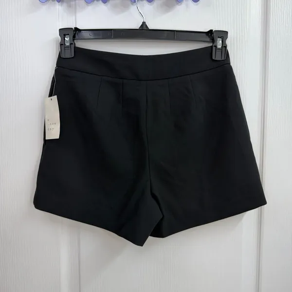 NEW A New Day black Ebony‎ pleated stretch pocket shorts casual high waisted 2 - Image 4