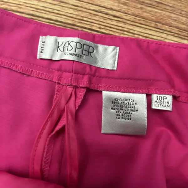 Kasper Womens Pink Straight Leg Dress Pants Size 10P Petite Casual Barbiecore - Image 6