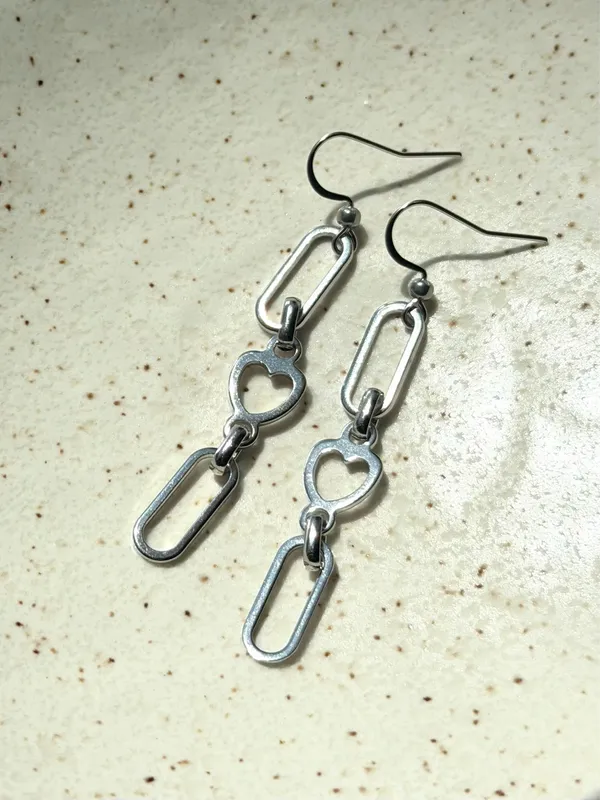 Handmade fully stainless steel y2k funky cute dangle earrings🩷 - Image 4