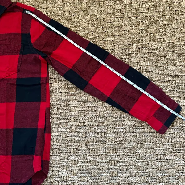 Old Navy Shirt Women's Extra Small Classic Fit Red Buffalo Plaid Flannel - Image 7
