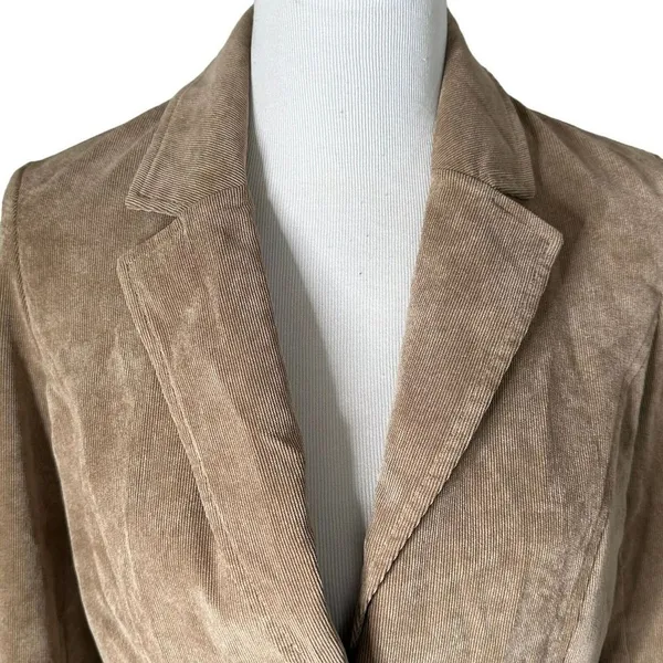Kim Rogers Dark Academia Faux Suede Corduroy Blazer Jacket Two Button Pleated Pocket 10P - Image 8