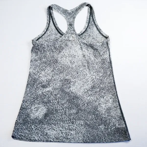 Lululemon Cool Racerback II Tank Women Size 4 Luon‎ Spray Jacquard White Black - Image 2