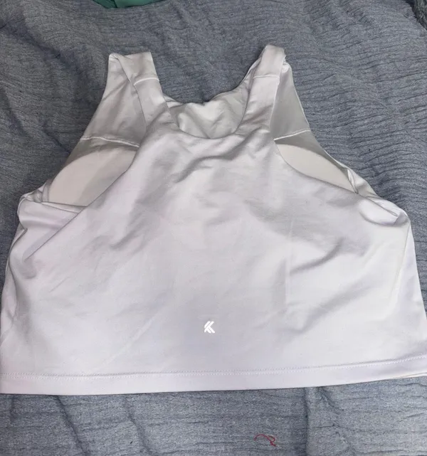 White Padded Athletic Top Size L - Image 2