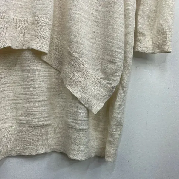 Anthropologie Moth Womans Ivory Tan Sweater Oversized Long Tunic Slits size XS - Image 4