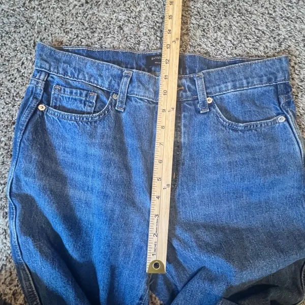 Banana Republic High Rise Straight Fit Jeans Womens‎ 29/8 Medium Wash Blue Denim - Image 5