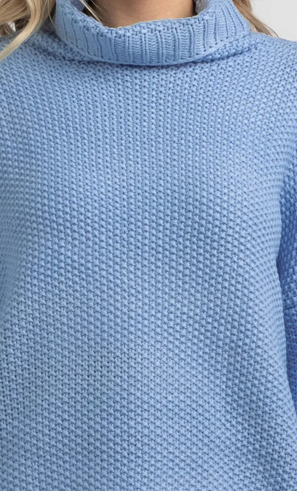 City Beach Blue Turtle Neck Sweater - Image 3