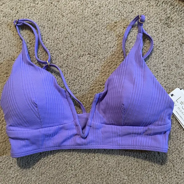 NWT L Space Siren bikini top purple medium - Image 2