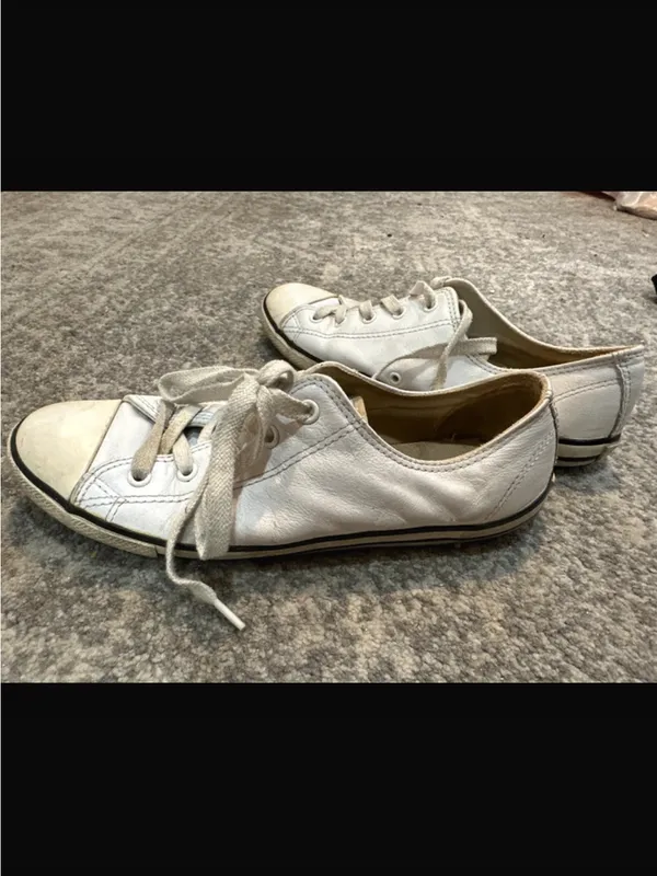 Converse All Star Low-Top Sneakers in White and Tan - Image 5
