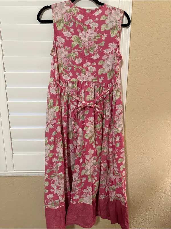 April Cornell Pink Floral Sleeveless Dress - Image 5
