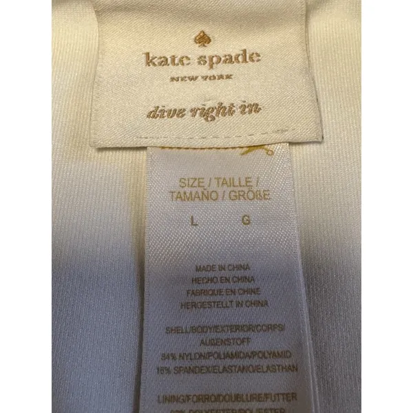 Kate Spade New York Women's Bikini Bottom Classic Hipster Cut Cream SZ Large NWT - Image 5