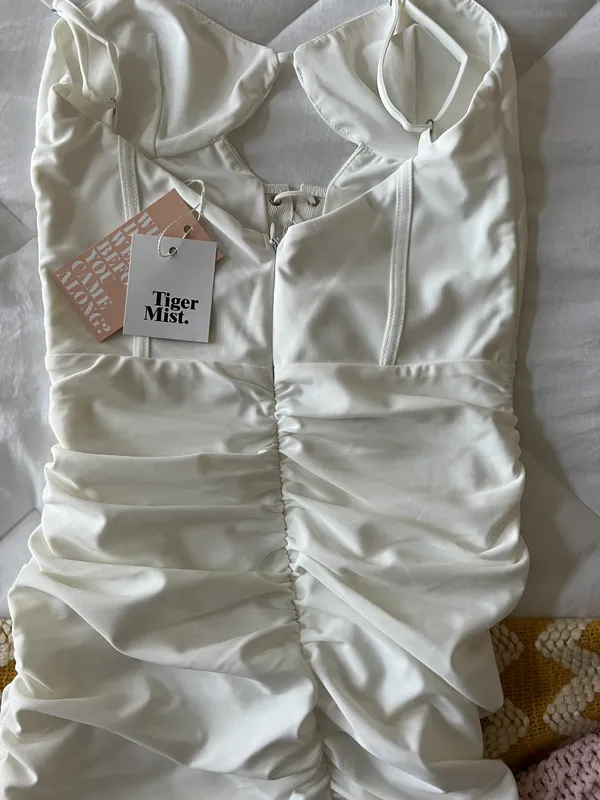 Tiger Mist White Cut Out Mini Dress - Image 10