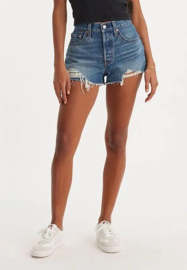 Levi's 501 Original Fit High-Rise Blue Jean Shorts for Women Size 33 - Image 3