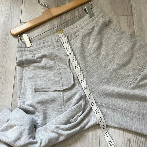 Quince Crop Sweatpants supersoft fleece wide leg womens Gray (small) loungewear - Image 8