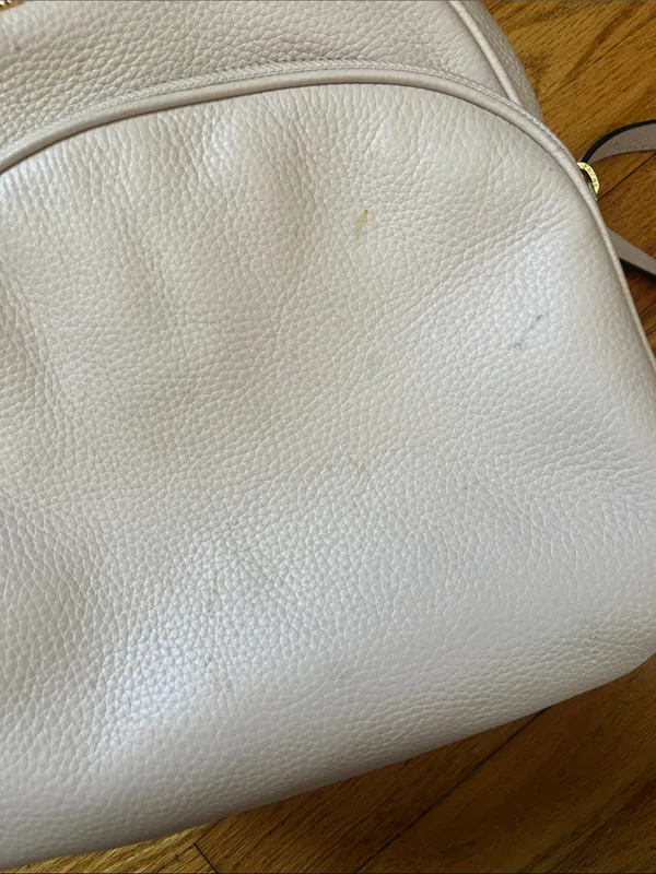 Michael Kors Light Pink Pebbled Leather Backpack with Gold Logo - Image 3