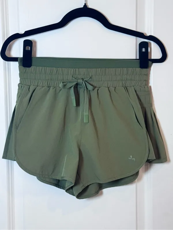 JoyLab Shorts XS Olive Green Pleated Athletic Running Gym Beach Summer Pockets - Image 2