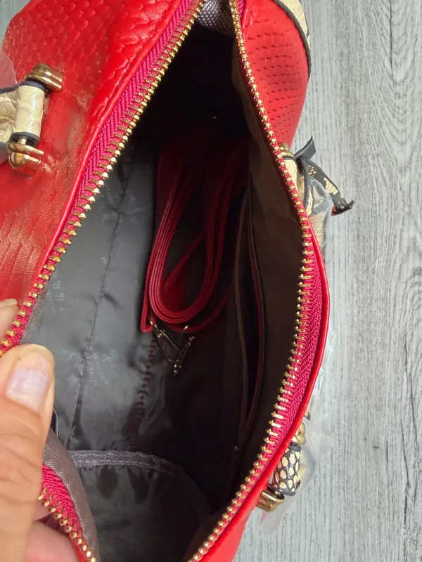 Red satchel bag - Image 8