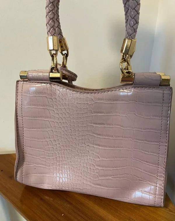 bebe light pink lavender faux crocodile mini purse - Image 3