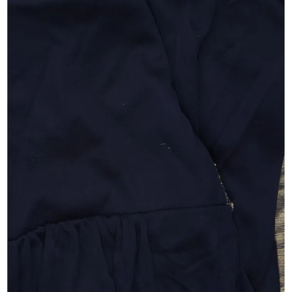 Blondie Nites Juniors One Shoulder Rhinestone Band Gown Dress Navy Blue 5 - Image 3