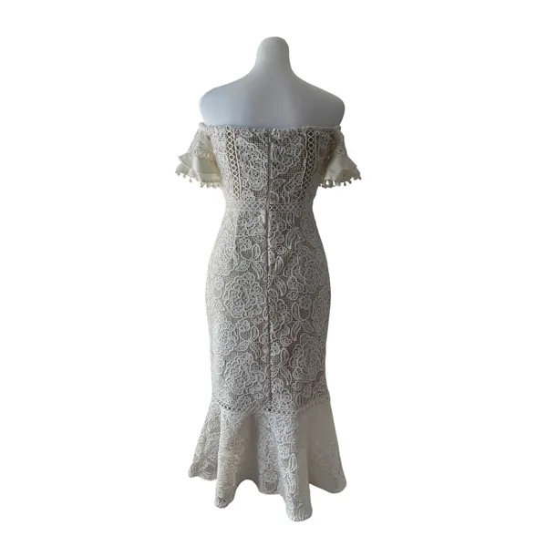 Twosisters the Label Erica White Lace Off the Shoulder Mermaid Midi Dress - Image 11