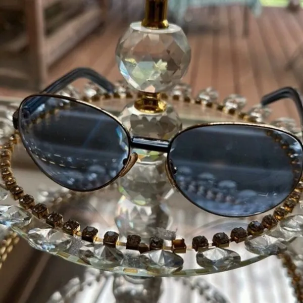 Gucci Gold Frame Blue Lenses Authentic Sunglasses - Image 3