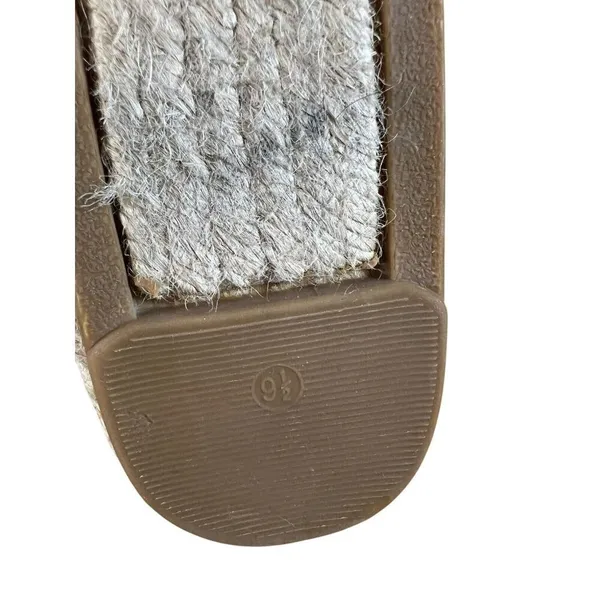 Tory Burch Beige‎ Blue Striped Fabric Espadrille Flat Slip-On Shoes 9.5 Designer - Image 6