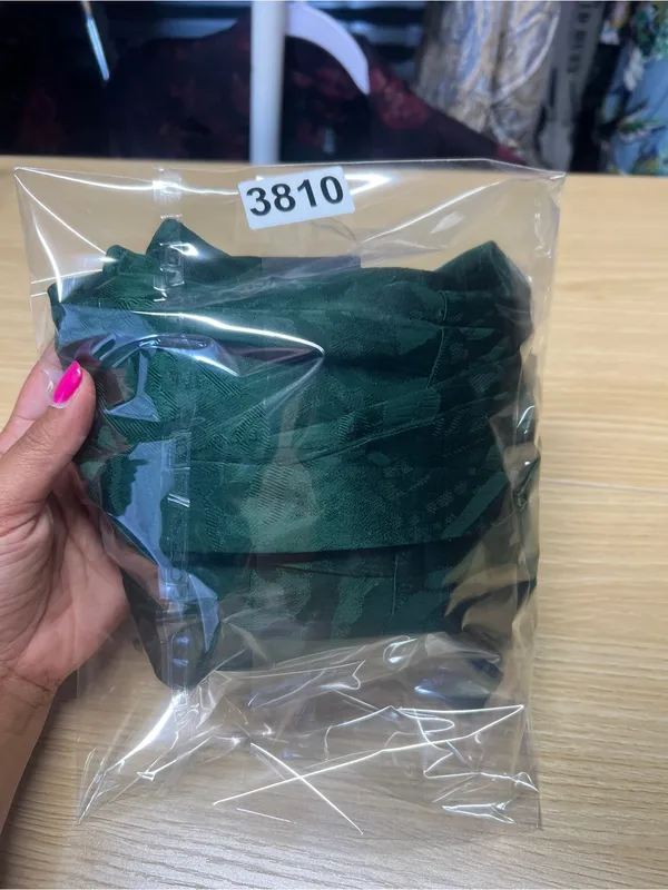 Zara Woman Knotted Jacquard Blouse Bottle Green Tie Front Size M - Image 16