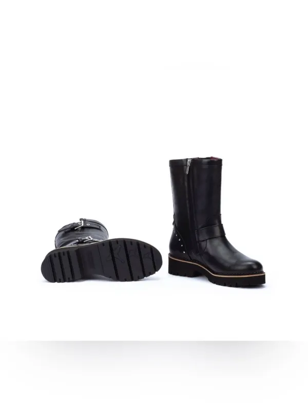 PIKOLINOS Black Leather Mid-Calf Buckle Combat Boots Size 41=US Size 9.5-10 - Image 5