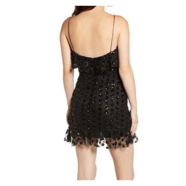 Altar'd State Sparkle Polka Dot Dance Party Homecoming Mini Dress Black Size M - Image 4
