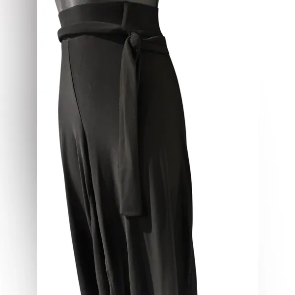 Jules & Leopold Classic Black Wide-Leg Below the Knee Pants Size M - Image 5