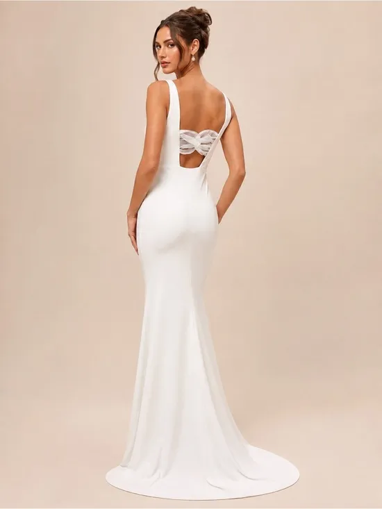 NEW LULUS Regal Classic White Sleeveless Twist-Back Maxi Dress SZ SMALL - Image 3