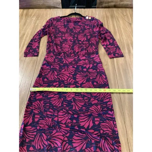 Tory Burch Etta Dress NAVY AZOLLA COMBO in Floral Print Long sleeve Size small - Image 2