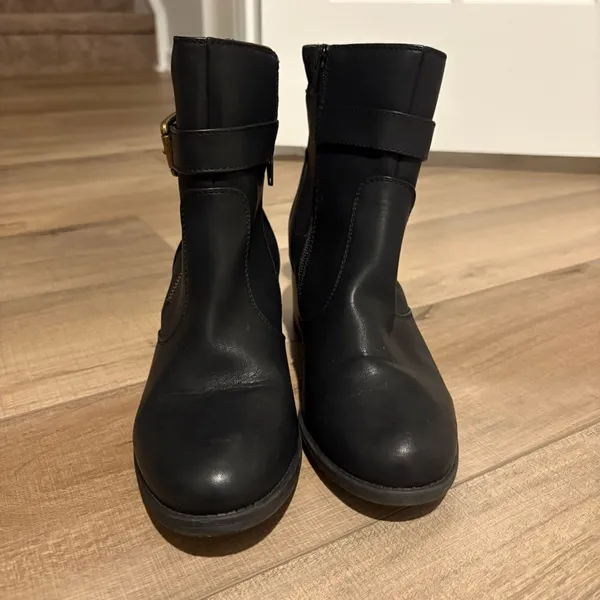 White Mountain Smooth‎ Dessert Zipper Buckle Heeled Booties Black Shoe Size 8.5 - Image 2