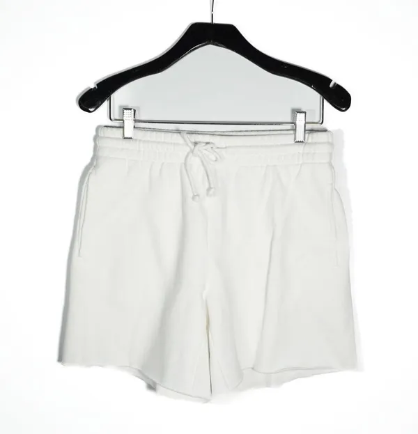 TNA Aritzia Cozy AF Fleece Cotton Boyfriend Mini Sweat Shorts Lounge White Small - Image 2