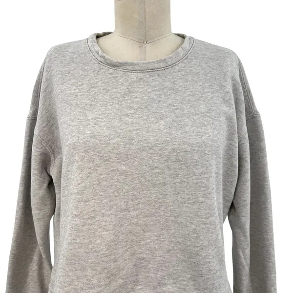 James Perse Light‎ Gray Crew Neck Terry Cotton Sweatshirt Size 0 / XS - Image 2