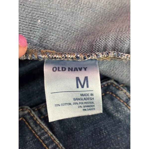 Old Navy The RockStar Denim Jacket Medium Wash Blue Stretch Trucker S/329261-07 - Image 3