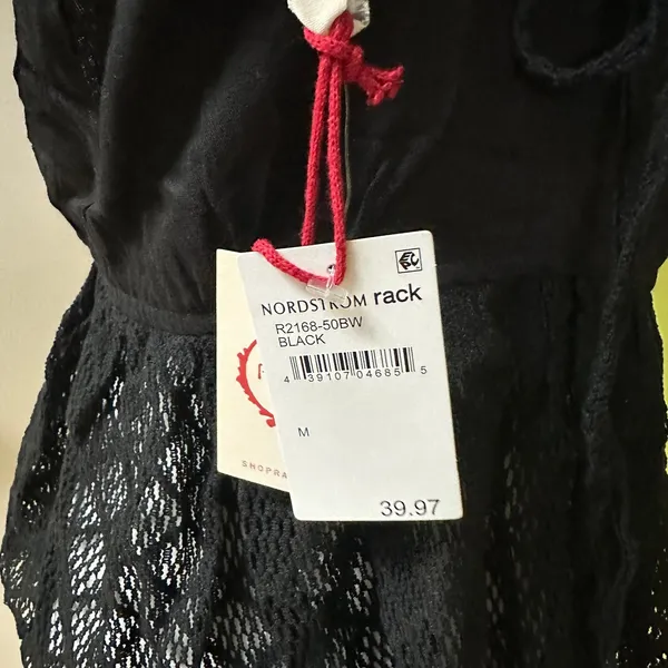 NWT - RAGA - Black Lace Top with rhinestone - Image 4