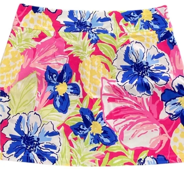 NEW Rafaella Floral Athletic Skort Built In Shorts Pink Blue Small tennis golf - Image 4