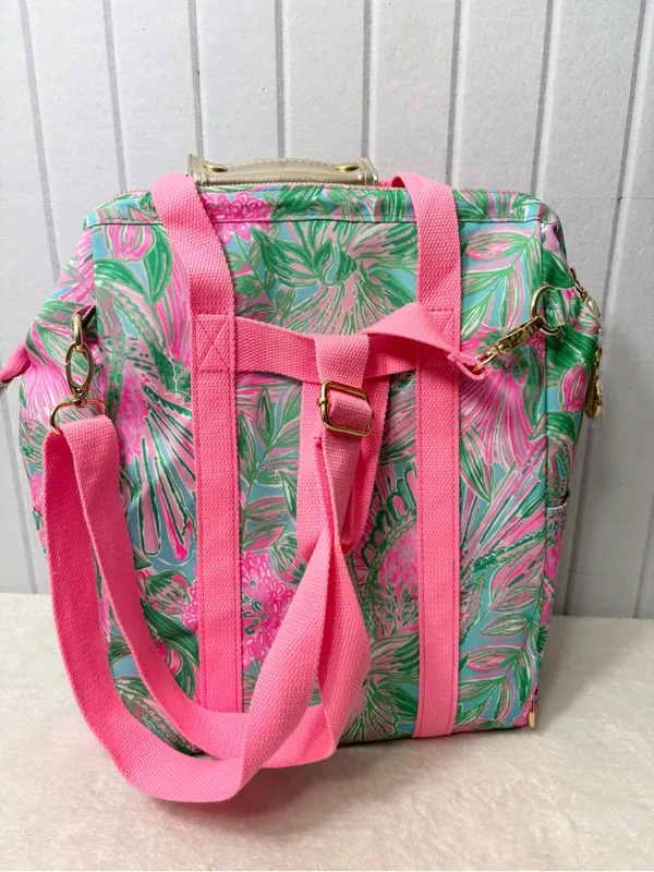 Lilly Pulitzer Cooler Backpack / Crossbody Pink & Green Floral Backpack Tote NEW - Image 4