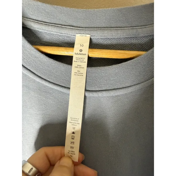 Lululemon Perfectly Oversized Crew Sweatshirt Chambray Blue Grey Size 10 - Image 3