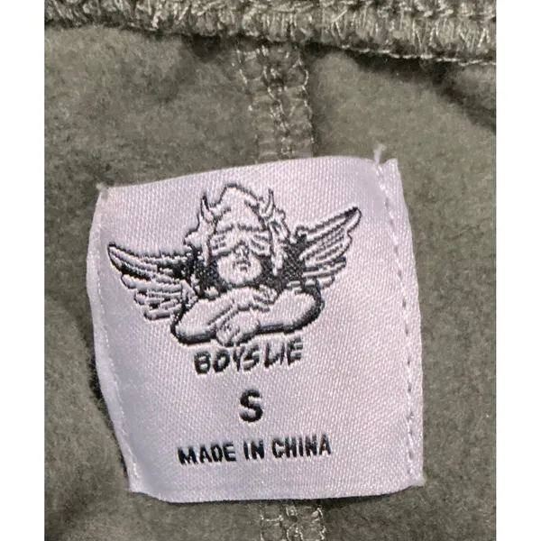 Boys Lie Read Receipts Mac Slim Sweatpants Olive Green Pink Graphic Joggers‎ S - Image 3