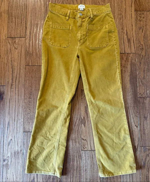 J.Crew Billie crop Demi boot mustard corduroy pant size 28 - Image 2