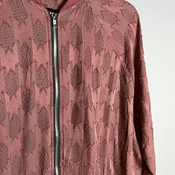Religion We Live in Black burgundy textured Spirit Tunic jacket - Image 4